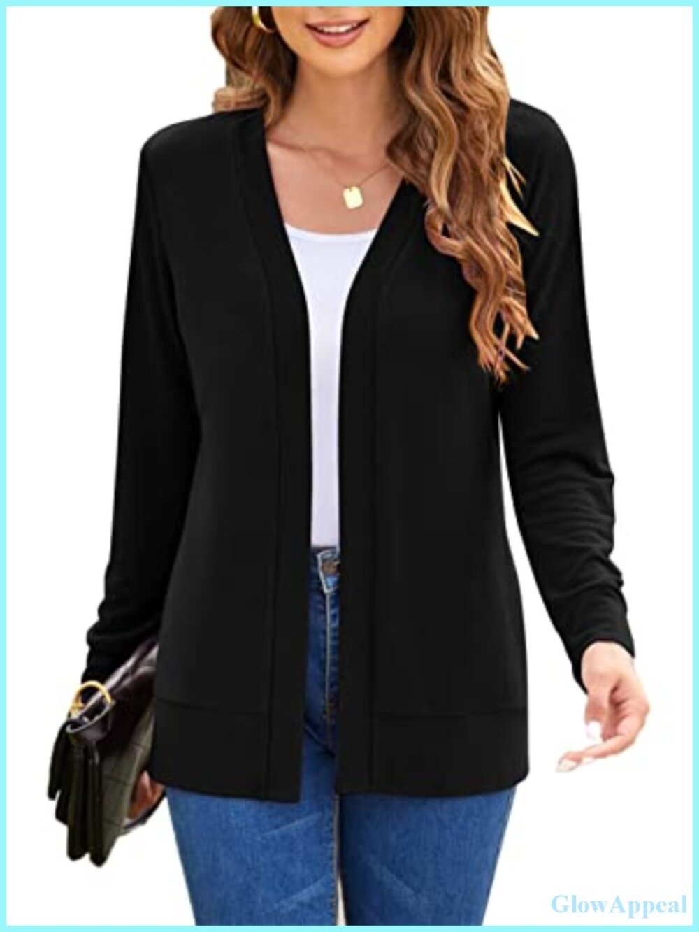Women's Long Sleeve Open Front Cardigan - Lightweight Knit Sweater